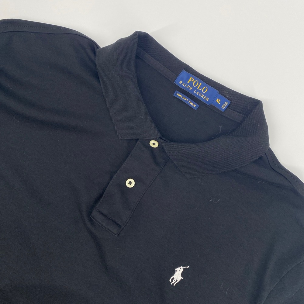 Polo Ralph Lauren Shirt Mens XL Black Pima Soft Touch Cotton Classic Preppy